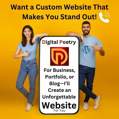 Ad for Hire "Digital Poetry" for Website Designing